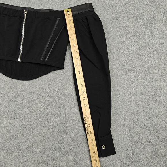 Maniere De Voir Blouse Womens 10 Black Off Shoulder Corset Long Sleeve Crop Top - Picture 8 of 10